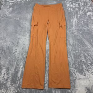 Athleta Delancey Cargo Pants Women M Orange Straight Leg Athleisure Active Yoga